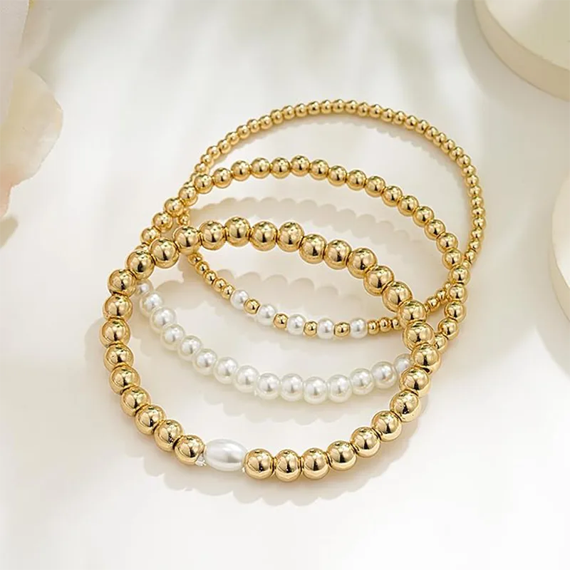 パールレディースビーズブレスレット