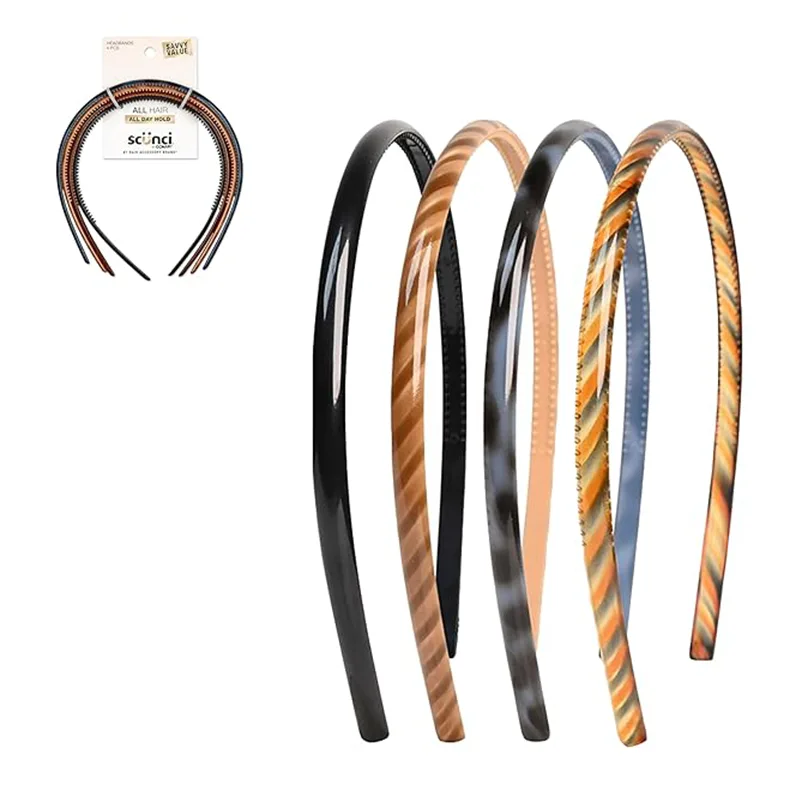 スタイリッシュで快適なツイストプリントのプラスチックヘッドバンド