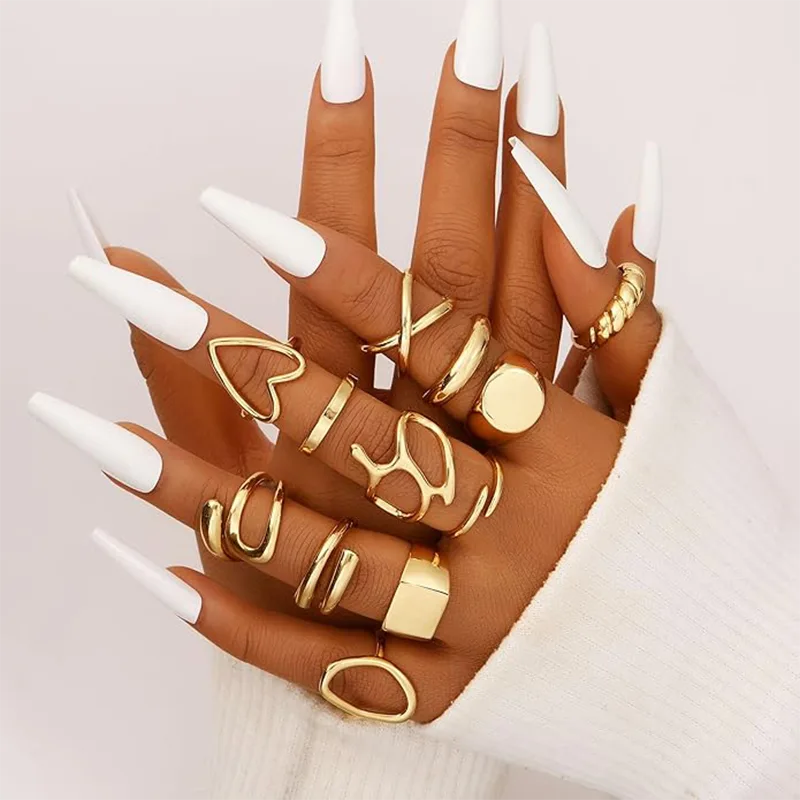 女性リアルゴールドメッキファッションリング